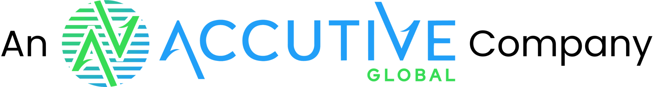 ACCTIVE Global logo: blue wordmark with a green A over a teal striped circle.