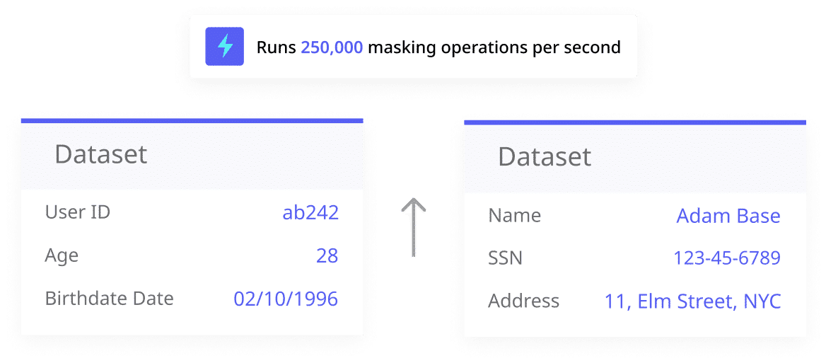 image showing speed of Accutive's static data masking