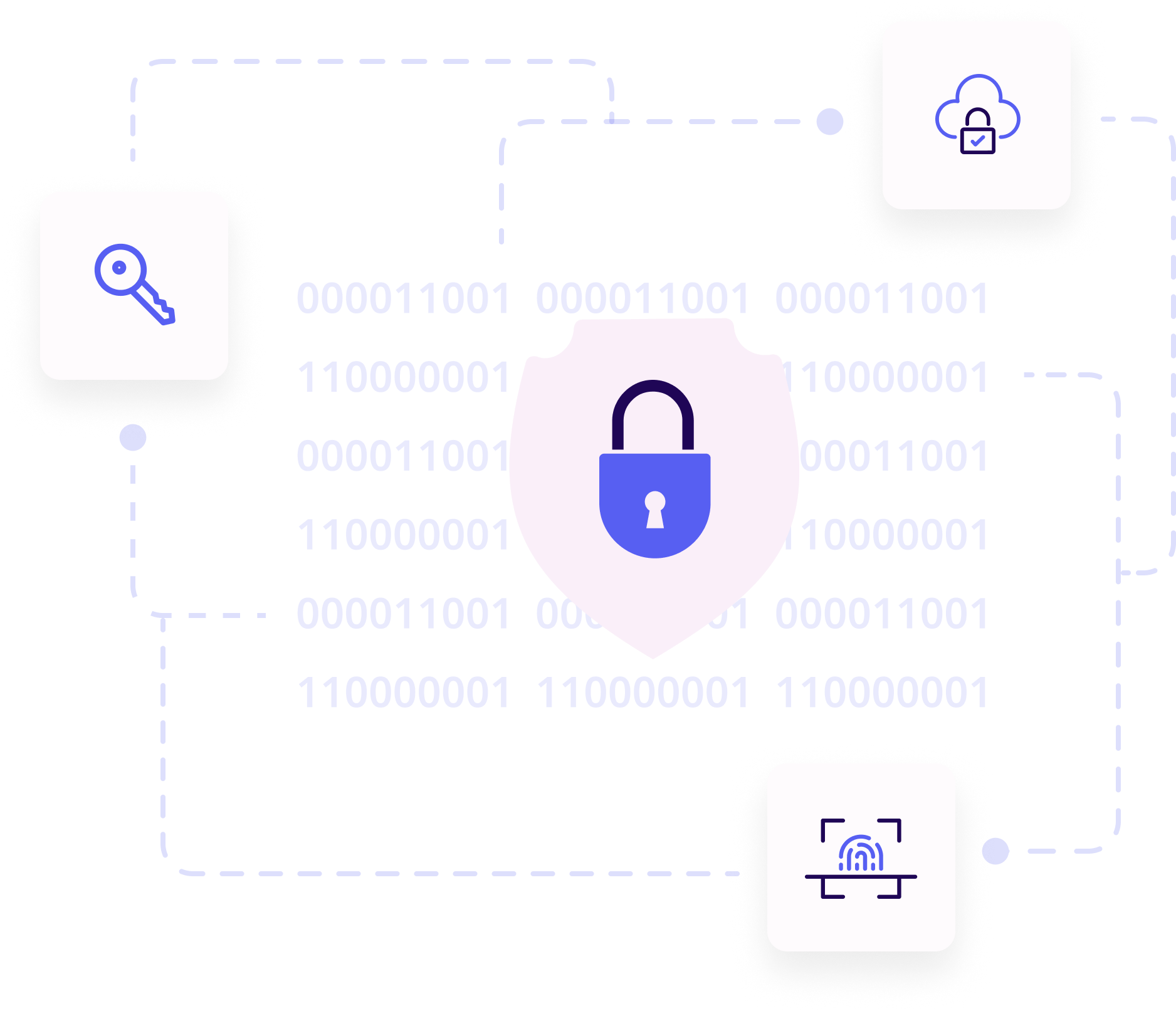 Diagram illustrating a computer secured with a lock and key, symbolizing cybersecurity and data protection.